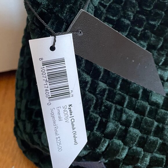 Naghedi, Kyoto Clutch Velvet, Emerald, NWT - Picture 9 of 13